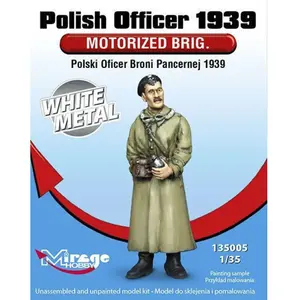 Officier polonais, 1939, Brig motorisé, WhiteM, métal blanc 135005 pas cher