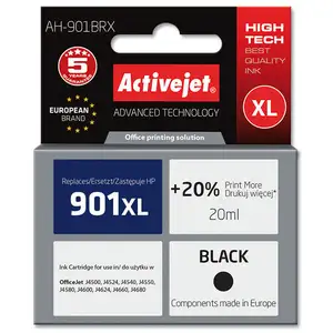 Comparateur de prix : Activejet encre ah-901brx (remplacement hp 901xl cc654ae ; premium ; 20 ml ; noir)