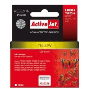 Comparateur de prix : Activejet - ACC-521YN - Compatible - Encre à pigments - Jaune - Canon - CLI-521Y - 1 pièce(s)