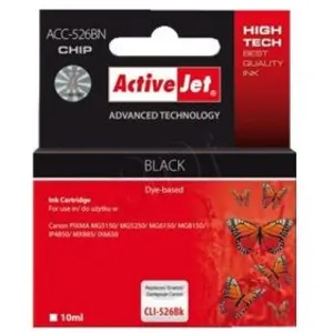 Comparateur de prix : Activejet - ACC-526BN - Compatible - Encre à pigments - Noir - Canon - CLI-526Bk - 1 pièce(s)