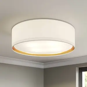 TK Lighting Plafonnier Bilbao, blanc/or, Ø 60 cm pas cher