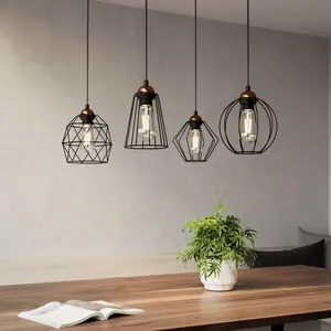 TK Lighting Suspension Galaxy avec quatre abat-jour cages pas cher