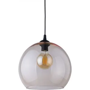 TK Lighting Suspension Cubus, ambre, verre, Ø 30 cm, E27