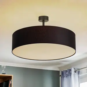 Comparateur de prix : TK Lighting Plafonnier Rondo avec écart, gris foncé Ø 60cm
