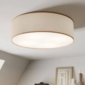 TK Lighting Plafonnier Rondo, beige, métal, Ø 45 cm, E27 pas cher