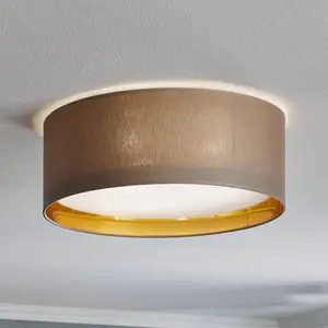 TK Lighting Plafonnier Bilbao, gris/doré, Ø 45 cm