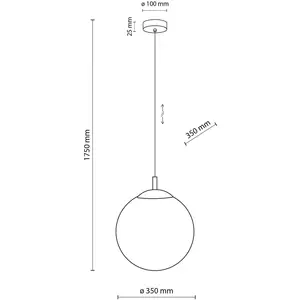 TK Lighting Suspension Esme, verre opalin, à 1 lampe, Ø 35 cm pas cher