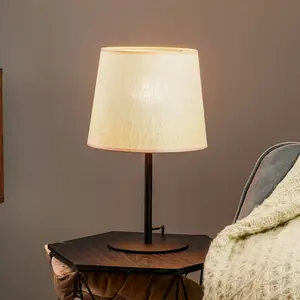 TK Lighting Lampe à poser Chicago abat-jour en lin pas cher