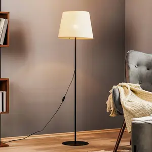 TK Lighting Lampadaire Chicago avec abat-jour en lin pas cher