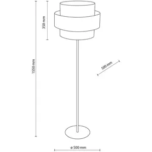 TK Lighting Lampe sur pied Calisto, jute, cylindre, brun naturel, haut... pas cher