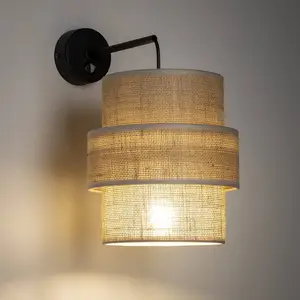 TK Lighting Applique murale Calisto, Jute, brun naturel, interrupteur pas cher