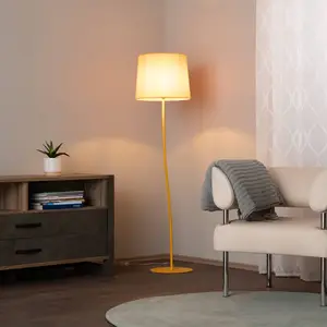 TK Lighting Lampe sur pied Nicola, jaune pas cher