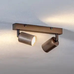 TK Lighting Spot pour plafond Top, ajustable, brun, à 2 lampes linear pas cher