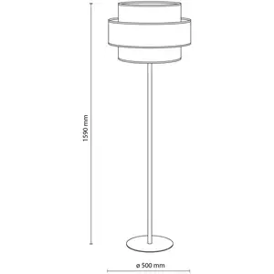 TK Lighting Lampe sur pied Trio, abat-jour en jute, orange/brun nature...