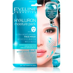 Comparateur de prix : Eveline Cosmetics Hyaluron Moisture Pack masque en tissu ultra hydratant et apaisant 1 pcs