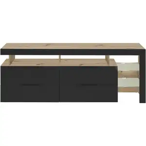Meuble TV Score 180 cm coloris chêne artisan/noir SCORE pas cher