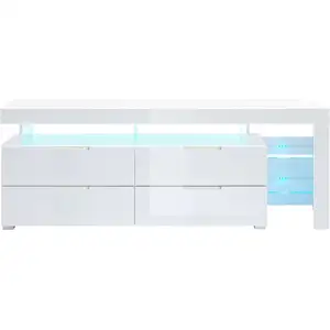Meuble TV 180 cm SCORE coloris blanc pas cher