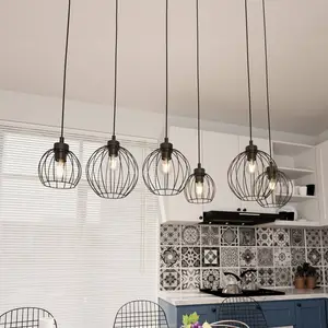 Comparateur de prix : EMIBIG LIGHTING Suspension Nando, 6 lampes, 125 cm, noir, métal, E27