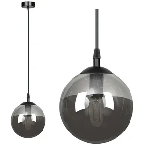 EMIBIG LIGHTING Suspension Glassy, noir, graphite, verre, Ø 14 cm, E14 pas cher