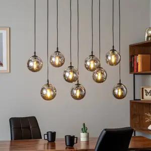 Emibig cosmo Plafonnier suspendu Globe Cluster noir avec abat-jour en ...Vendu parluminaire