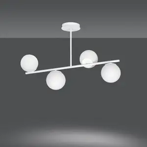 EMIBIG LIGHTING Plafonnier Kabo, 1 bras, blanc, à 4 lampesVendu parluminaire