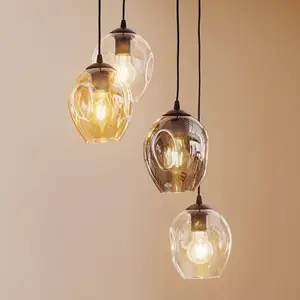 EMIBIG LIGHTING Suspension Starla ronde 4 lampes graphite/ambreVendu parluminaire