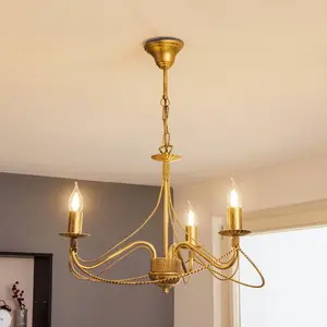 EMIBIG LIGHTING Lustre Tori 3, à 3 lampes, doré