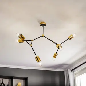 EMIBIG LIGHTING Plafonnier Code, à six lampes, noir pas cher