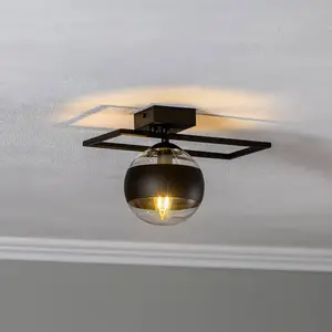 EMIBIG LIGHTING Plafonnier Imago 1D, noir/transparent, à une lampe pas cher