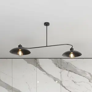 EMIBIG LIGHTING Plafonnier Foster, à 2 lampes, 100 cm, noir, métal pas cher