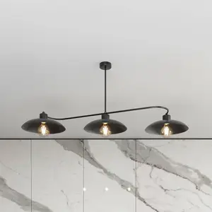 EMIBIG LIGHTING Plafonnier Foster, 3 lampes, 113 cm, noir, métal pas cher