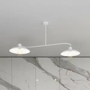 EMIBIG LIGHTING Plafonnier Foster, à 2 lampes, 100 cm, blanc, métal, E... pas cher