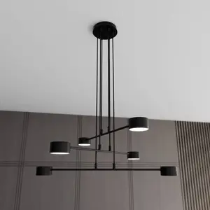 Comparateur de prix : EMIBIG LIGHTING Suspension Modus 6, acier, à 6 lampes, GX 53, noir