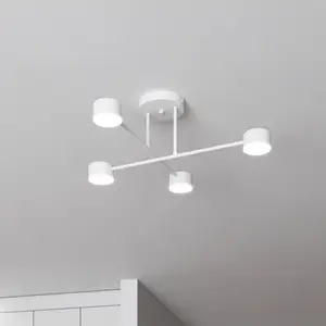 EMIBIG LIGHTING Plafonnier Modus 4, acier, à 4 lampes, GX53, blanc pas cher