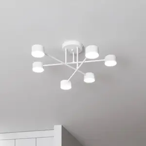 EMIBIG LIGHTING Plafonnier Modus 6, acier, à 6 lampes, GX53, blanc pas cher