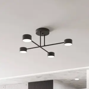 EMIBIG LIGHTING Plafonnier Modus 4, acier, à 4 lampes, GX53, noir pas cher
