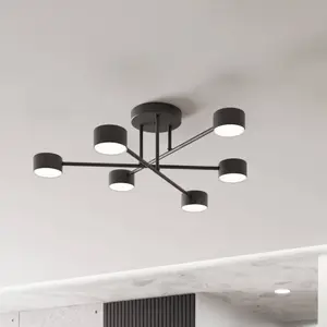 EMIBIG LIGHTING Plafonnier Modus 6, acier, à 6 lampes, GX53, noir pas cher