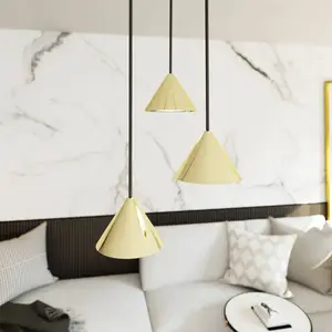 Comparateur de prix : EMIBIG LIGHTING Suspension Elit, 3 lampes, Ø 20 cm, noir/or, métal