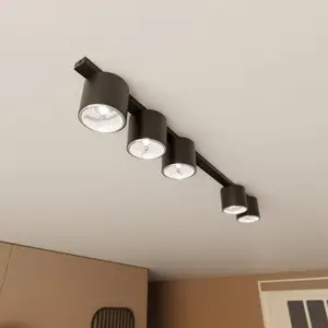 EMIBIG LIGHTING Plafonnier Nano, noir, à 5 lampes, métal pas cher