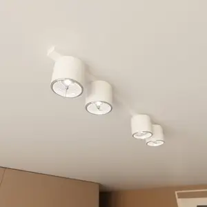 EMIBIG LIGHTING Plafonnier Nano, blanc, à 4 lampes, métal pas cher