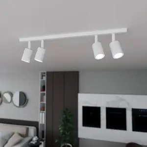 EMIBIG LIGHTING Plafonnier Flash, blanc, 4 lampes, métal pas cher