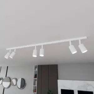 EMIBIG LIGHTING Plafonnier Flash, blanc, à 6 lampes, métal pas cher