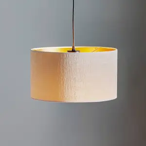 EMIBIG LIGHTING Suspension Jari abat-jour tissu 1 lampe vert doré pas cher