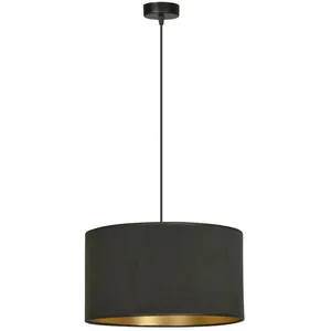 EMIBIG LIGHTING Suspension Jari abat-jour tissu 1 lampe noir doré pas cher