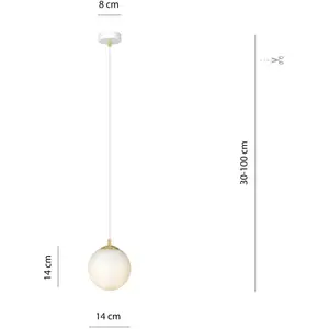 EMIBIG LIGHTING Suspension Royal, blanc opalin/blanc, verre, E14 pas cher