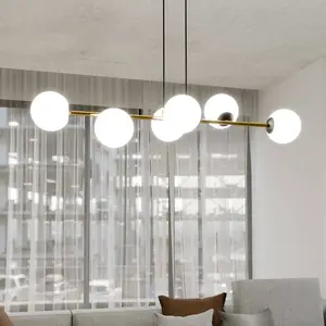 EMIBIG LIGHTING Suspension Gravity, blanc opalin/or/noir, verre, E14Vendu parluminaire