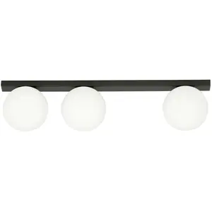 EMIBIG LIGHTING Plafonnier Fit, noir/opal, à 3 lampes pas cher