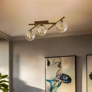EMIBIG LIGHTING Plafonnier Smart, noir/graphite, à 3 lampes pas cher
