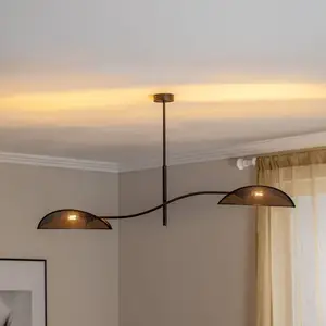 EMIBIG LIGHTING Plafonnier Lotus, noir/doré, à 2 lampes pas cher