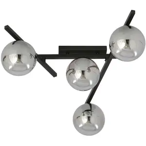 Comparateur de prix : EMIBIG LIGHTING Plafonnier Smart, noir/graphite, à 4 lampes